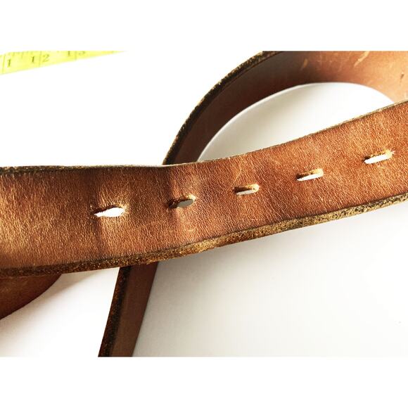 Fossil Brown Leather Belt Golden Buckle B47 - Picture 6 of 6